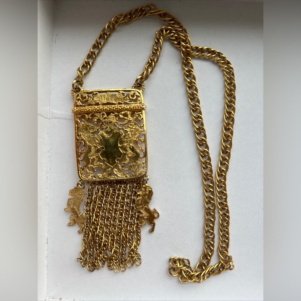 Vintage Lucien Piccard Egyptian Revival Pendant Necklace